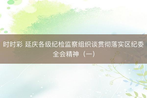 时时彩 延庆各级纪检监察组织谈贯彻落实区纪委全会精神（一）