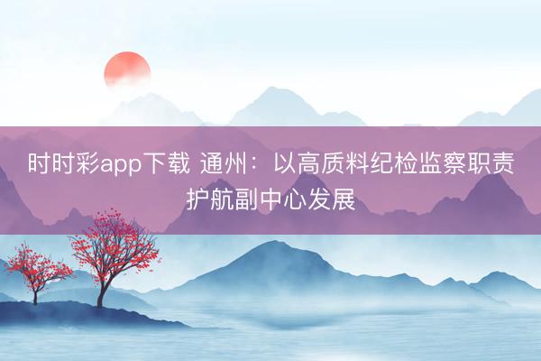 时时彩app下载 通州:以高质料纪检监察职责护航副中心发展